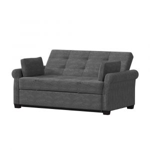 Serta - Hailey Convertible Sofa, Queen Size, Grey by Lifestyle Solutions - SA-HPTSA3TM3011
