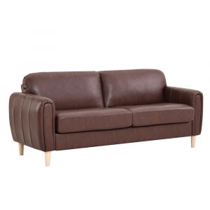 Serta - Jonas Faux Leather Sofa, Brown by Lifestyle Solutions - 133A009BRN
