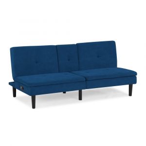 Serta - Pailey Convertible Futon with Power and USB Ports, Blue by Lifestyle Solutions - SCPSSS3XU3030P