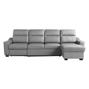 Lifestyle Solutions - Relax A Lounger Parson Sectional Reclining Sofa with Storage, Gray - 118A025GRY-TP-SET