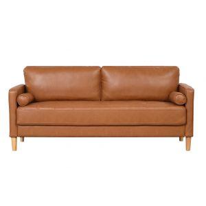 Lifestyle Solutions - Landon Faux Leather Sofa, Caramel - LKLGF2SP3CAR