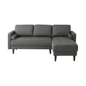 Lifestyle Solutions - Studio Living Langford Vegan Leather Sectional Sofa, Heather Gray - 135A001GRY-SET