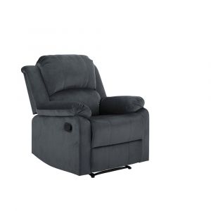 Lifestyle Solutions - Relax A Lounger Dawson Faux Leather Manual Recliner, Slate Grey - RC-DBYM2616