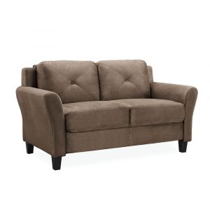 Lifestyle Solutions - Highland Loveseat with Rolled Arms, Brown  - CCHRFKS2M26BRRA