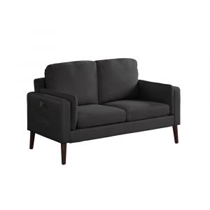 Lifestyle Solutions - Lifestyle Solutions Nottingham Loveseat with Power Outlet and USB Port, Black - LSNRDS2KU2019P