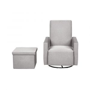 Lifestyle Solutions - Relax A Lounger Nya Swivel Chair with Storage Ottoman, Taupe - RALYNGU3025P