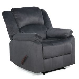 Relax A Lounger - Portland Manual Microfiber Recliner, Slate Grey by Lifestyle Solutions - RCPSDM2616