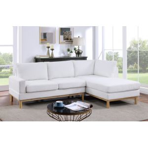 Lilola Home - Anisa White Sherpa Sectional Sofa with Right-Facing Chaise - 83127