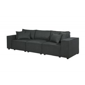Lilola Home - Annabel Sofa in Dark Gray Linen - 89117-7