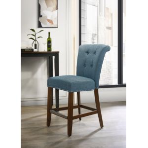 Lilola Home - Auggie - Blue Fabric Counter Height Chair with Nailhead Trim - 30514