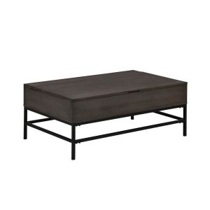 Lilola Home - Ava Espresso MDF Lift Top Coffee Table with Metal Base - 98000