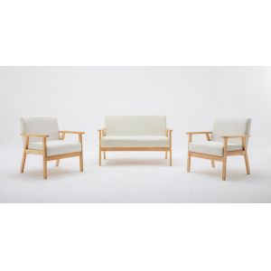 Lilola Home - Bahamas Beige Loveseat and 2 Chair Living Room Set - 88873BE-LCC