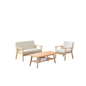 Lilola Home - Bahamas Coffee Table Beige Loveseat Chair Set - 88873BE-TLC
