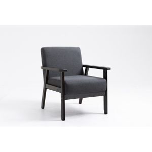 Lilola Home - Bahamas Dark Gray Linen Fabric Chair - 88873EO-C