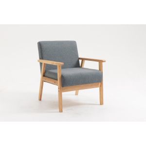 Lilola Home - Bahamas Gray Linen Fabric Chair - 88873-C