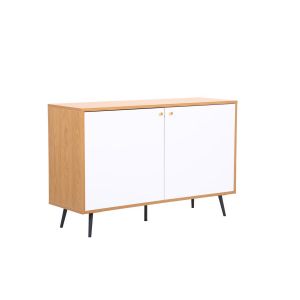 Lilola Home - Carlotta Light Brown and White Storage Console Cabinet Table - 53002
