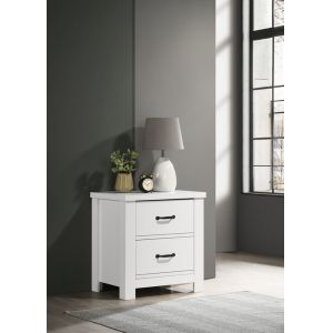Lilola Home - Cassini White 2-Drawer Nightstand Bedside Table - 58901NS