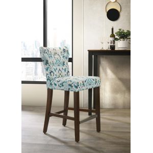 Lilola Home - Chelsea - Blue and Yellow Fabric Counter Height Chair - 30512