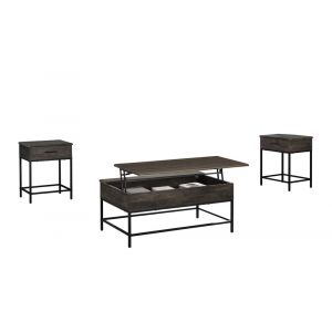 Lilola Home - Cliff 3 Piece Brown MDF Lift Top Coffee and End Table Set  - 98042-EEC