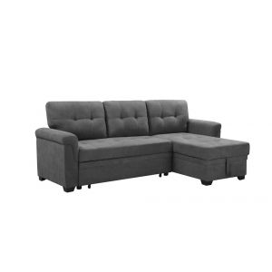 Lilola Home - Connor Gray Fabric Reversible Sectional Sleeper Sofa Chaise with Storage - 889142