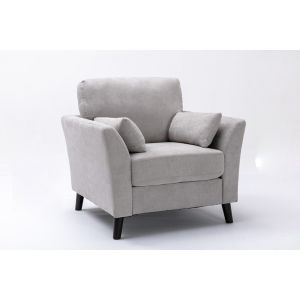 Lilola Home - Damian Light Gray Velvet Fabric Chair - 89728LG-C