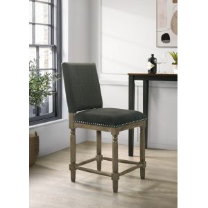 Lilola Home - Everton - Gray Fabric Counter Height Chair with Nailhead Trim - 30517