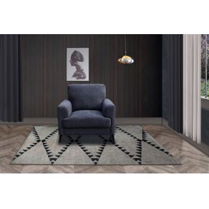 Lilola Home - Jackson Black Fabric Chair with Black Metal Legs - 83003-C
