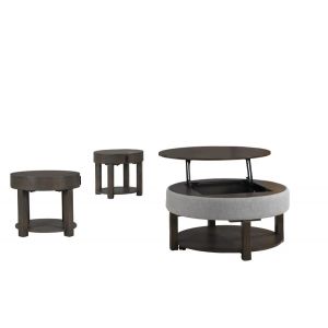 Lilola Home - Jonah 3 Piece Light Brown MDF Lift Top Coffee and End Table Set - 98008-EEC