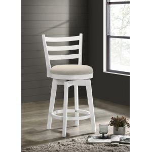 Lilola Home - Joplin White Ladder Back Counter Height Chair with Upholstered Seat - 30520_LIL