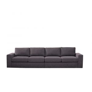 Lilola Home - Jules 4 Seater Sofa in Dark Gray Linen - 81801-11