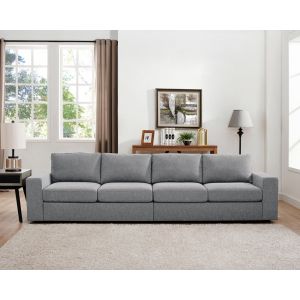 Lilola Home - Jules 4 Seater Sofa in Light Gray Linen - 81802-11