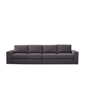 Lilola Home - London 4 Seater Sofa in Dark Gray Linen - 881801-11
