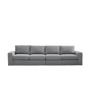 Lilola Home - London 4 Seater Sofa in Light Gray Linen - 881802-11