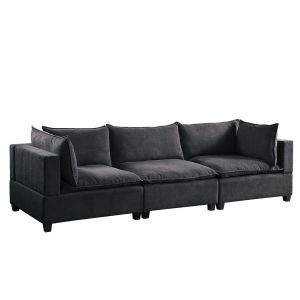 Lilola Home - Madison Dark Gray Fabric Sofa Couch - 81401-3