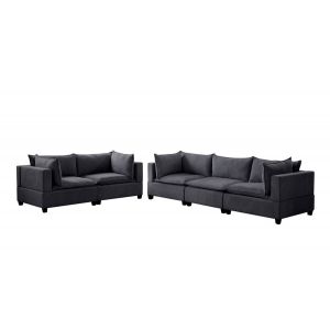 Lilola Home - Madison Dark Gray Fabric Sofa Loveseat Living Room Set - 81401-5