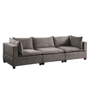 Lilola Home - Madison Light Gray Fabric Sofa Couch - 81400-3
