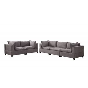 Lilola Home - Madison Light Gray Fabric Sofa Loveseat Living Room Set - 81400-5