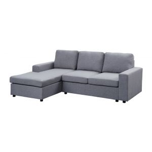 Lilola Home - Newlyn Light Gray Linen Reversible Sectional Sofa Chaise - 81802-1