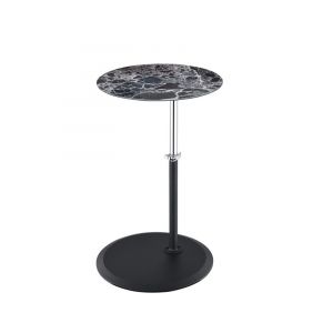 Lilola Home - Orbit End Table with Height Adjustable Black Marble Textured Top - 98021