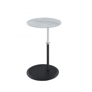 Lilola Home - Orbit End Table with Height Adjustable Gray Marble Textured Top - 98022