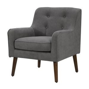 Lilola Home - Ryder Mid Century Modern Gray Woven Fabric Tufted Armchair - 88868