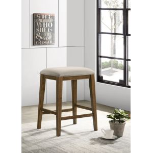 Lilola Home - Sasha Walnut Counter Height Stool with Upholstered Seat - 30521
