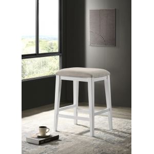 Lilola Home - Sasha White Counter Height Stool with Upholstered Seat - 30522