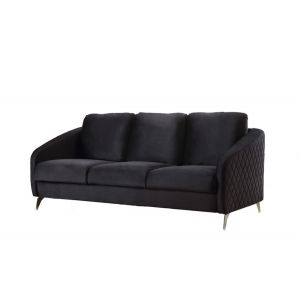 Lilola Home - Sofia Black Velvet Modern Chic Sofa Couch - 89721-S