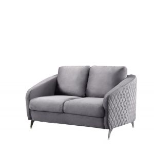 Lilola Home - Sofia Gray Velvet Modern Chic Loveseat Couch - 89720-L