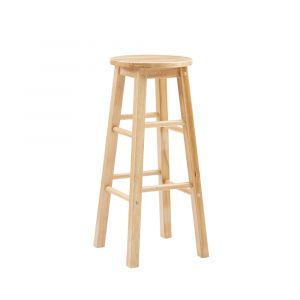 Linon Home Decor - 29 Inches Barstool With Round Seat - 98101NAT-01-KD