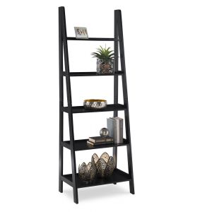 Linon Home Decor - Acadia Ladder Bookshelf, Black - BK224BLK01