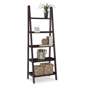 Linon Home Decor - Acadia Ladder Bookshelf, Espresso - BK225ESP01