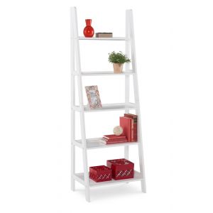 Linon Home Decor - Acadia Ladder Bookshelf, White - BK223WHT01