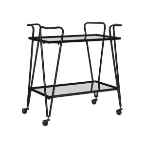 Linon Home Decor - Black Mid Century Bar Cart - KI108BLKKD01